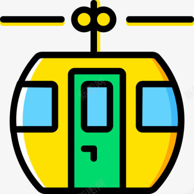 缆车车厢运输4黄色图标图标