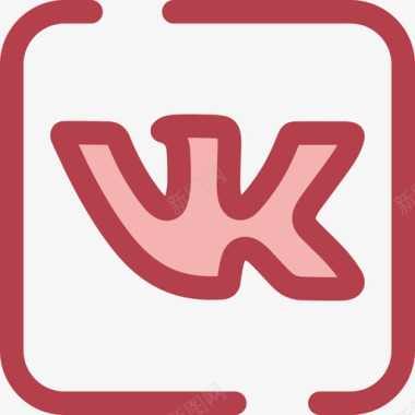 VK社交网络4红色图标图标