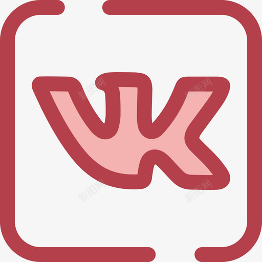 VK社交网络4红色图标svg_新图网 https://ixintu.com VK 社交网络4 红色