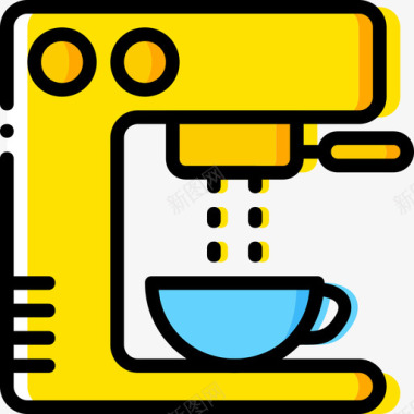 咖啡机咖啡厅10黄色图标图标