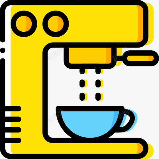 咖啡机咖啡厅10黄色图标svg_新图网 https://ixintu.com 咖啡厅10 咖啡机 黄色