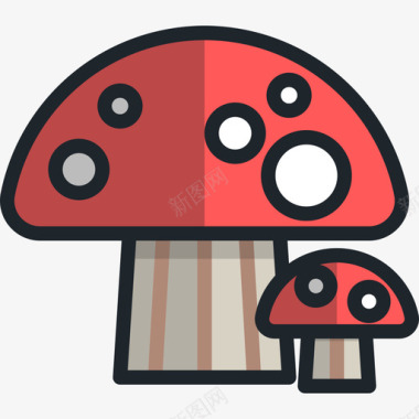 蘑菇自然线颜色线颜色图标图标