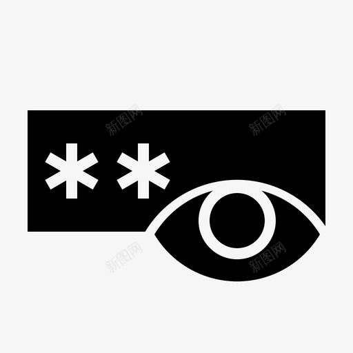 显示密码眼睛锁图标svg_新图网 https://ixintu.com 安全 安全标志符号 显示密码 眼睛 锁