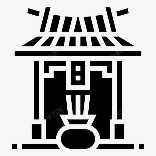 神龛建筑中国图标svg_新图网 https://ixintu.com 中国 中国符号铭文 建筑 神龛