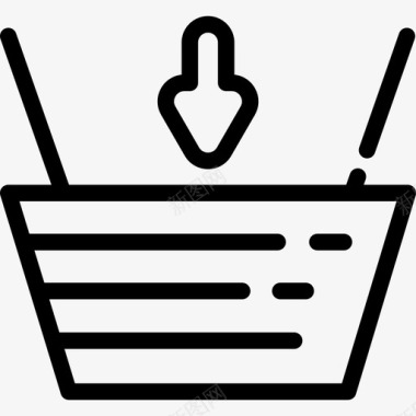 购物篮电子商务元素3线性图标图标
