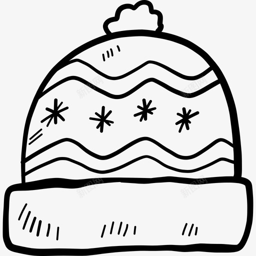 冬季帽圣诞节27黑色图标svg_新图网 https://ixintu.com 冬季帽 圣诞节27 黑色