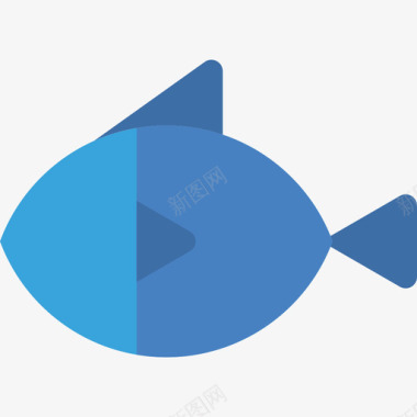 鱼食用色扁平图标图标