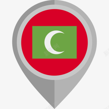 马尔代夫国旗圆形图标图标