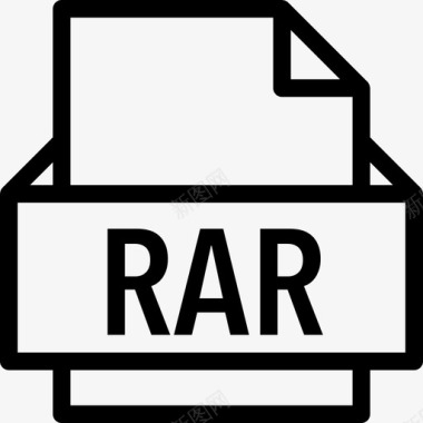 Rar文件格式线性图标图标
