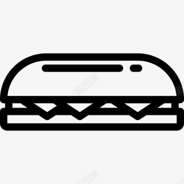 三明治食品和餐厅直系图标图标