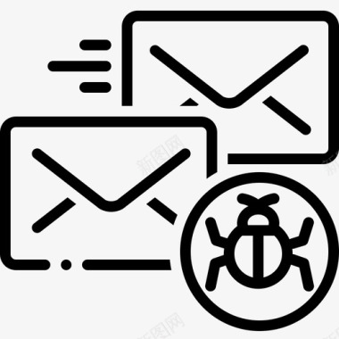 感染邮件恶意软件保护图标图标