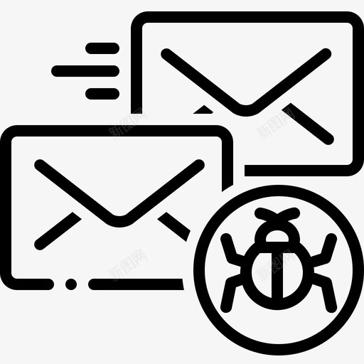 感染邮件恶意软件保护图标svg_新图网 https://ixintu.com 保护 恶意软件 感染邮件