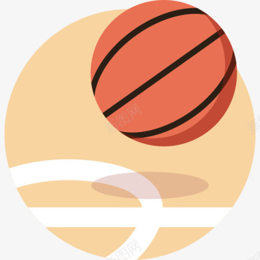 篮球运动彩色运动元素图标图标