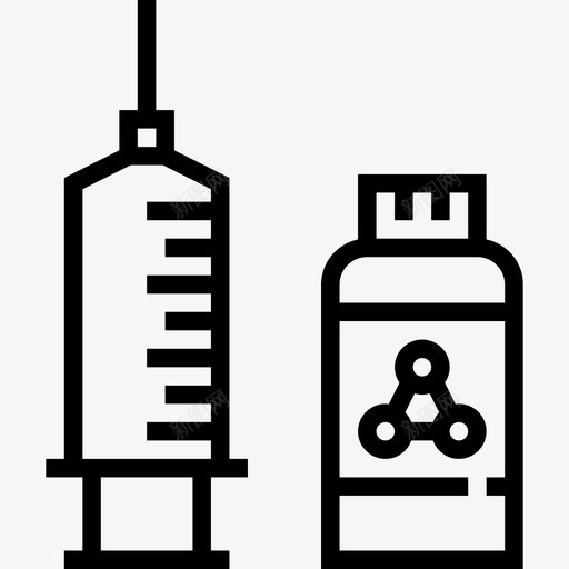 注射器生化线性图标svg_新图网 https://ixintu.com 注射器 生化 线性