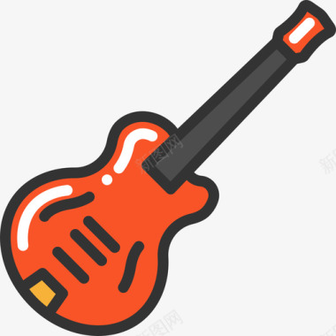 电吉他乐器3线颜色图标图标