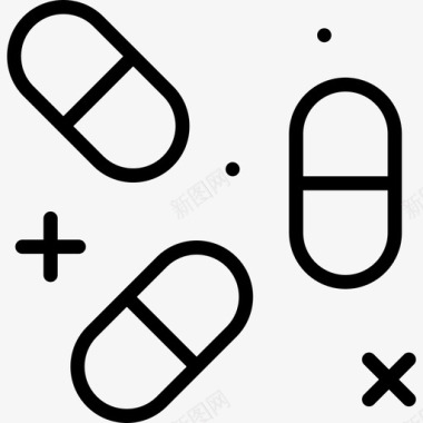 药丸医疗器械2线性图标图标