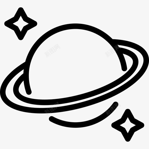土星太空12直线图标svg_新图网 https://ixintu.com 土星 太空12 直线