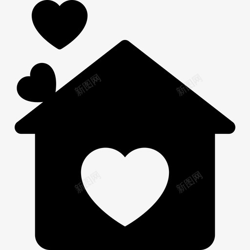 房子建筑爱情和浪漫图标svg_新图网 https://ixintu.com 建筑 房子 爱情和浪漫 爱情小屋