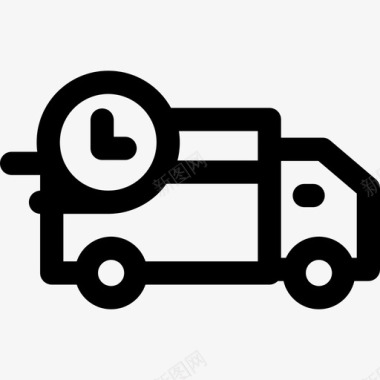 运输卡车装运和交付9直线图标图标