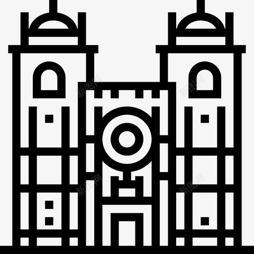 波尔图大教堂地标4直线形图标svg_新图网 https://ixintu.com 地标4 波尔图大教堂 直线形