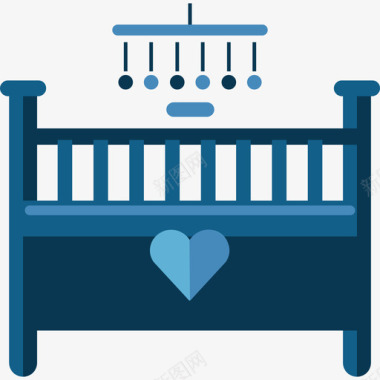 婴儿床怀孕扁平图标图标