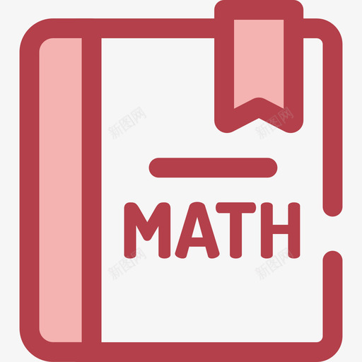 数学书学校收藏2红色图标svg_新图网 https://ixintu.com 学校收藏2 数学书 红色