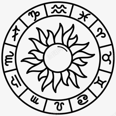 十二宫圆占星术星座图标图标