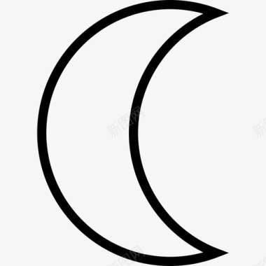 月亮符号集直线图标图标