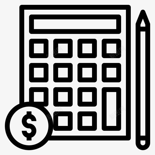 金融分析计算器图标svg_新图网 https://ixintu.com 分析 计算器 货币 金融
