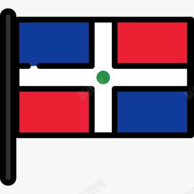 多米尼加共和国国旗收藏2桅杆图标图标