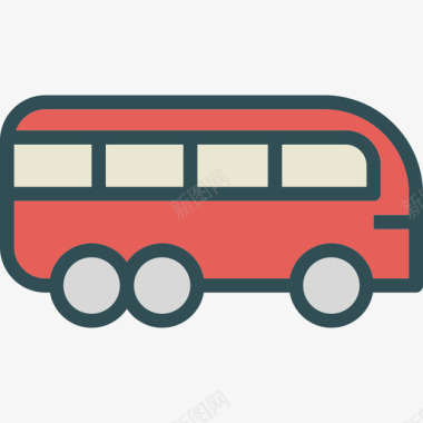 公共汽车交通2线颜色图标图标