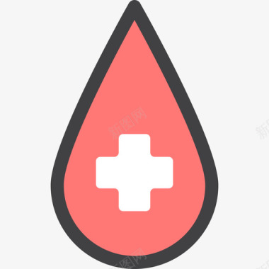 血滴慈善2线性颜色图标图标