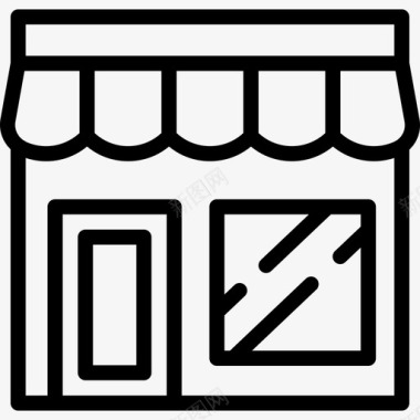 商店商业元素2线性图标图标