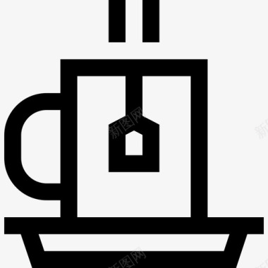 茶杯咖啡店6直线型图标图标