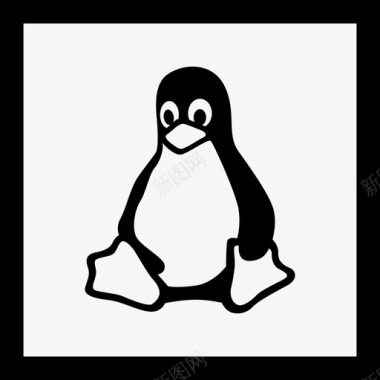 Linux徽标集合线性图标图标