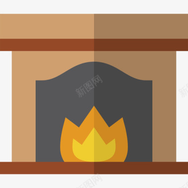 壁炉家具11扁平图标图标