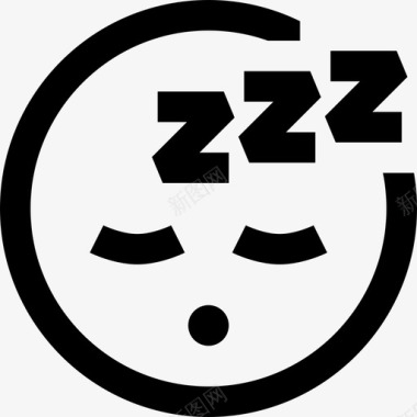 睡眠表情符号6线性图标图标