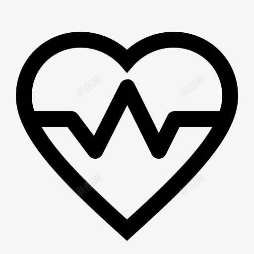 心率心脏心电图图标svg_新图网 https://ixintu.com 健康和美容线图标集 心率 心电图 心脏 脉搏率