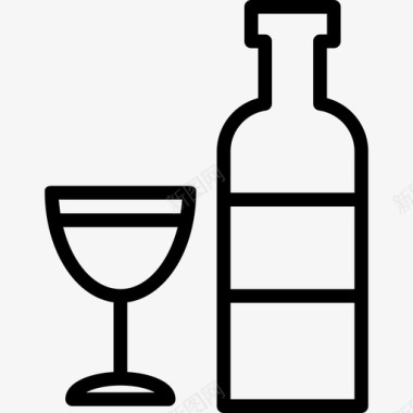 酒瓶食品饮料线性图标图标