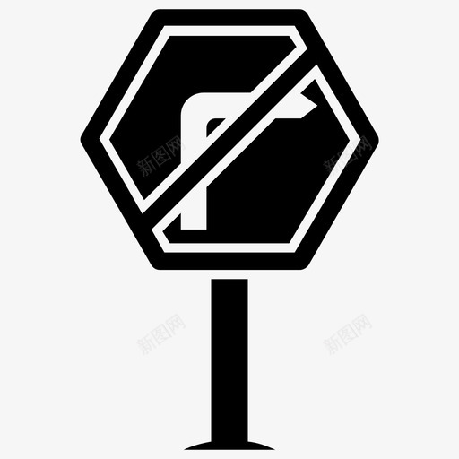 禁止右转道路标志交通指示图标svg_新图网 https://ixintu.com 交通指示 交通标志 交通警告 禁止右转 道路标志 道路标志和交叉口标志符号