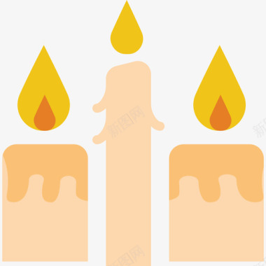 蜡烛宗教扁平图标图标