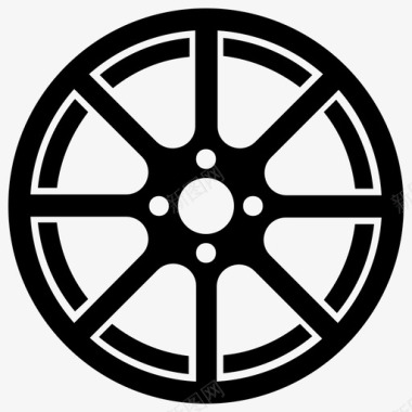 轮辋车轮汽车零件轮胎标志符号图标图标
