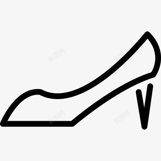 高跟鞋服装时尚直线型图标svg_新图网 https://ixintu.com 服装时尚 直线型 高跟鞋