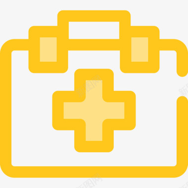 急救箱健康和医疗8黄色图标图标
