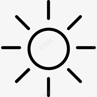 太阳天气图标集合线性图标