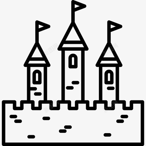城堡中世纪图标收藏线性svg_新图网 https://ixintu.com 中世纪图标收藏 城堡 线性