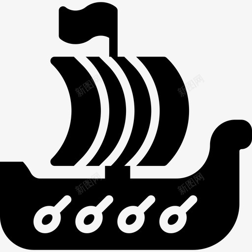 北欧海盗船中世纪填充物图标svg_新图网 https://ixintu.com 中世纪 北欧海盗船 填充物