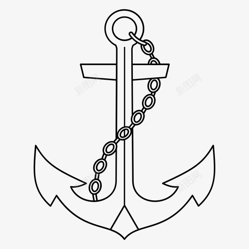 带链锚船用航海图标svg_新图网 https://ixintu.com 带链锚 纹身 航海 船用 船用和航海锚