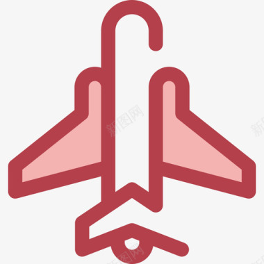 飞机运输18红色图标图标