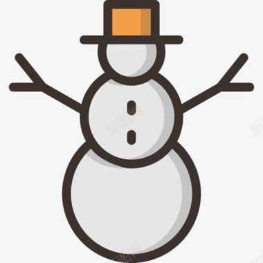 雪人圣诞节15线性颜色图标图标